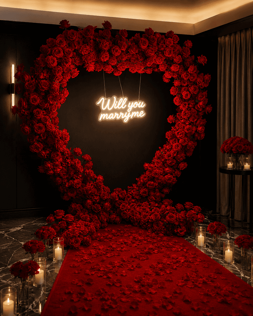 Balloon arch and flower wall